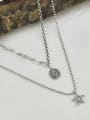 thumb Vintage Sterling Silver With Antique Silver Plated Trendy Geometric Multi Strand Necklaces 0