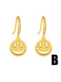 thumb Brass Cubic Zirconia Star Hip Hop Hook Earring 1
