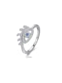 thumb 925 Sterling Silver Cubic Zirconia Evil Eye Dainty Band Ring 2