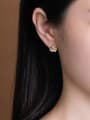 thumb 925 Sterling Silver Jade Crown Cute Stud Earring 1