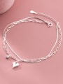 thumb 925 Sterling Silver  Minimalist Heart Anklet 0