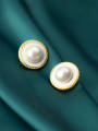 thumb 925 Sterling Silver Imitation Pearl Round Trend Stud Earring 3