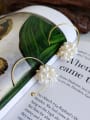 thumb 925 Sterling Silver Imitation Pearl White Flower Cute Stud Earring 0