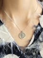 thumb 925 Sterling Silver Round Brand Rose Necklace 1