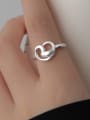 thumb 925 Sterling Silver Hollow Heart Vintage Band Ring 2