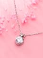 thumb 925 Sterling Silver Cubic Zirconia Crown Minimalist Necklace 0