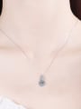 thumb Sterling Silver Moissanite Geometric Dainty Necklace 1