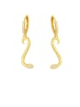 thumb Brass Cubic Zirconia Snake Minimalist Drop Earring 0