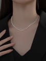 thumb 925 Sterling Silver Round Minimalist Multi Strand Necklace 1