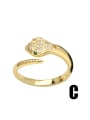thumb Brass Cubic Zirconia Snake Vintage Band Ring 4