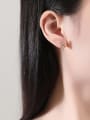 thumb Brass Cubic Zirconia Geometric Dainty Stud Earring 1