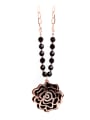 thumb Copper Cubic Zirconia Hollow Flower Vintage Necklace 0