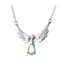 thumb 925 Sterling Silver Fashion Wings  Water Drop  Pendant  Necklace 0