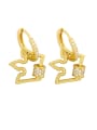 thumb Brass Cubic Zirconia Crown Vintage Huggie Earring 1