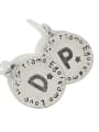 thumb 925 Sterling Silver Vintage round Letter Pendant 0
