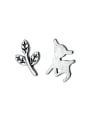 thumb 925 Sterling Silver  Asymmetrica Derr Leaf Cute Christmas Stud Earring 0