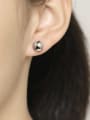 thumb 925 Sterling Silver Smooth Round  Ball Minimalist Stud Earring 1