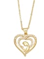 thumb Brass Cubic Zirconia Letter Vintage Heart  Pendant Necklace 1