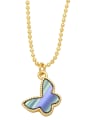 thumb Brass Shell Butterfly Hip Hop Necklace 2