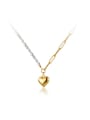 thumb 925 Sterling Silver Imitation Pearl Heart Minimalist  Asymmetry Chain Necklace 0