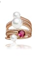 thumb Copper Imitation Pearl Geometric Ethnic  Free Size Stackable Ring 0