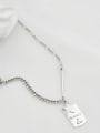 thumb Vintage Sterling Silver With Antique Silver Plated Simplistic Geometric Power Necklaces 3