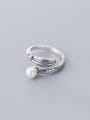 thumb 925 Sterling Silver Imitation Pearl White Free Size Ring 0