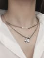 thumb Vintage Sterling Silver With Antique Silver Plated Vintage Star Multi Strand Necklaces 2