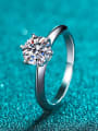 thumb Sterling Silver Moissanite Round Dainty Solitaire Engagement Rings 2