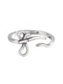 thumb 925 Sterling Silver Hollow Bowknot Vintage Band Ring 0