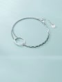 thumb 925 Sterling Silver Simple Ring Personality Fashion Asymmetry  Link Bracelet 0