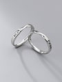 thumb 925 Sterling Silver Letter Minimalist Couple Ring 0