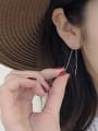 thumb 925 Sterling Silver Enamel Tassel Minimalist Threader Earring 2