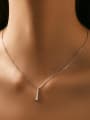 thumb 925 Sterling Silver Moissanite Irregular Dainty Necklace 1