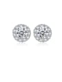 thumb 925 Sterling Silver Cubic Zirconia White Round Trend Stud Earring 0