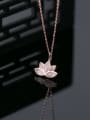 thumb 925 Sterling Silver Cats Eye Flower Minimalist Necklace 0