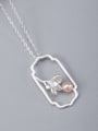 thumb 925 Sterling Silver Imitation Pearl Flower Minimalist Necklace 2