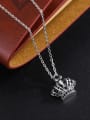 thumb 925 Sterling Silver Cubic Zirconia Vintage Crown Pendant 3
