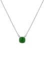 thumb 925 Sterling Silver Enamel Square Minimalist Necklace 4