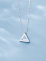 thumb 925 sterling silver simple Hollow Triangle Pendant Necklace 3