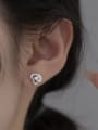 thumb 925 Sterling Silver Cubic Zirconia Flower Trend Stud Earring 1