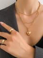 thumb Brass Hip Hop Heart  Ring and Necklace Set 3