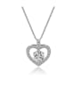 thumb Copper Cubic Zirconia  Minimalist Heart   Pendant necklace 0