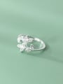 thumb 925 Sterling Silver Cubic Zirconia Leaf Minimalist Band Ring 1