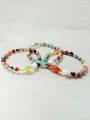 thumb Stainless steel Freshwater Pearl Multi Color Round Bohemia Stretch Bracelet 3
