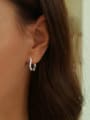 thumb 925 Sterling Silver Cubic Zirconia Geometric Dainty Clip Earring 1
