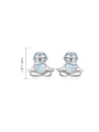 thumb 925 Sterling Silver Synthetic Opal Animal Cute Stud Earring 3