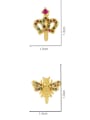 thumb Brass Cubic Zirconia Crown Ethnic Huggie Earring 3