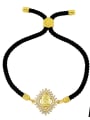 thumb Brass Cubic Zirconia Religious Vintage Woven Bracelet 1
