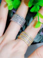 thumb Copper Cubic Zirconia Geometric Luxury Band Ring 1